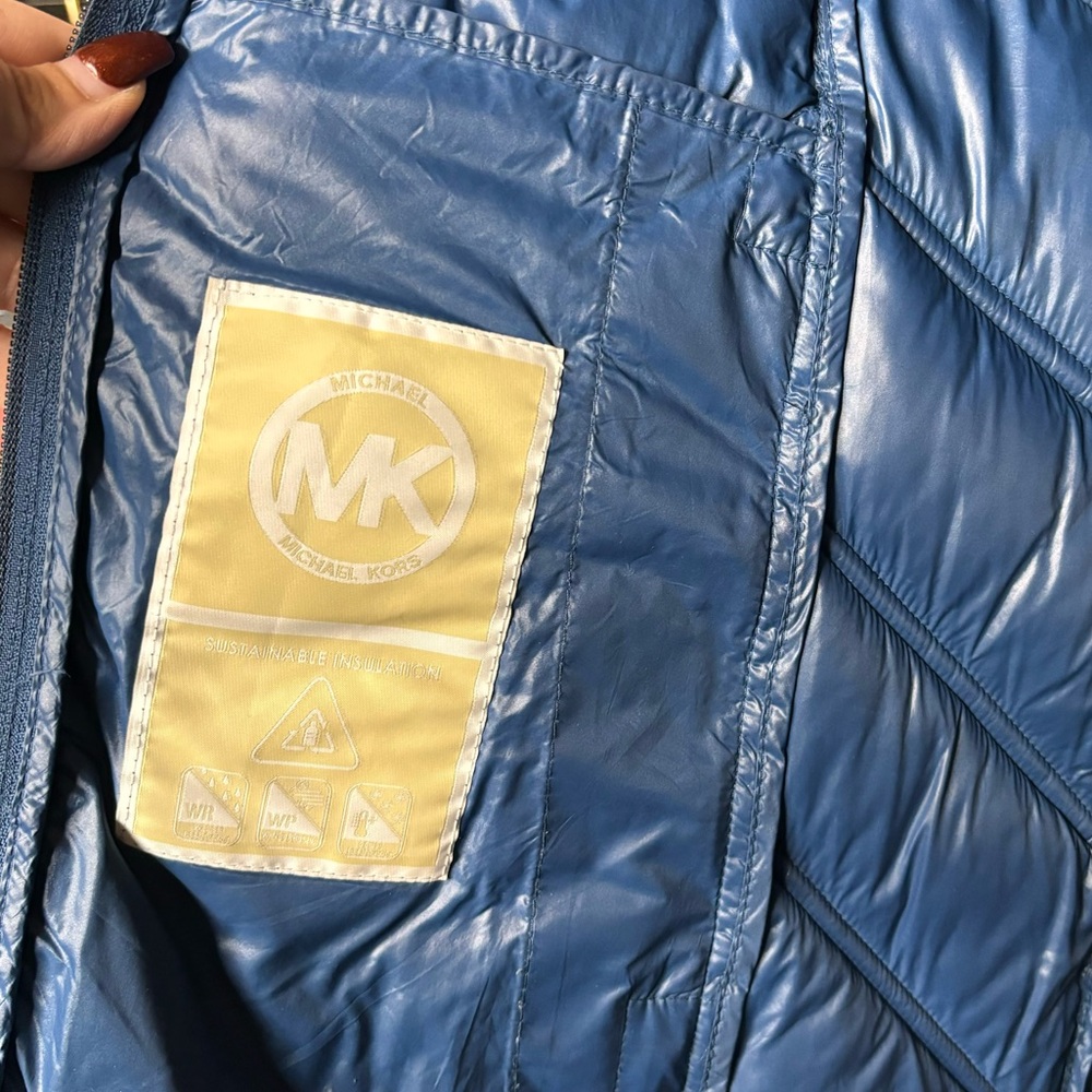 Michael Kors Packable Quilted Puffer Blue Jacket ✨ - Picture 6 of 8